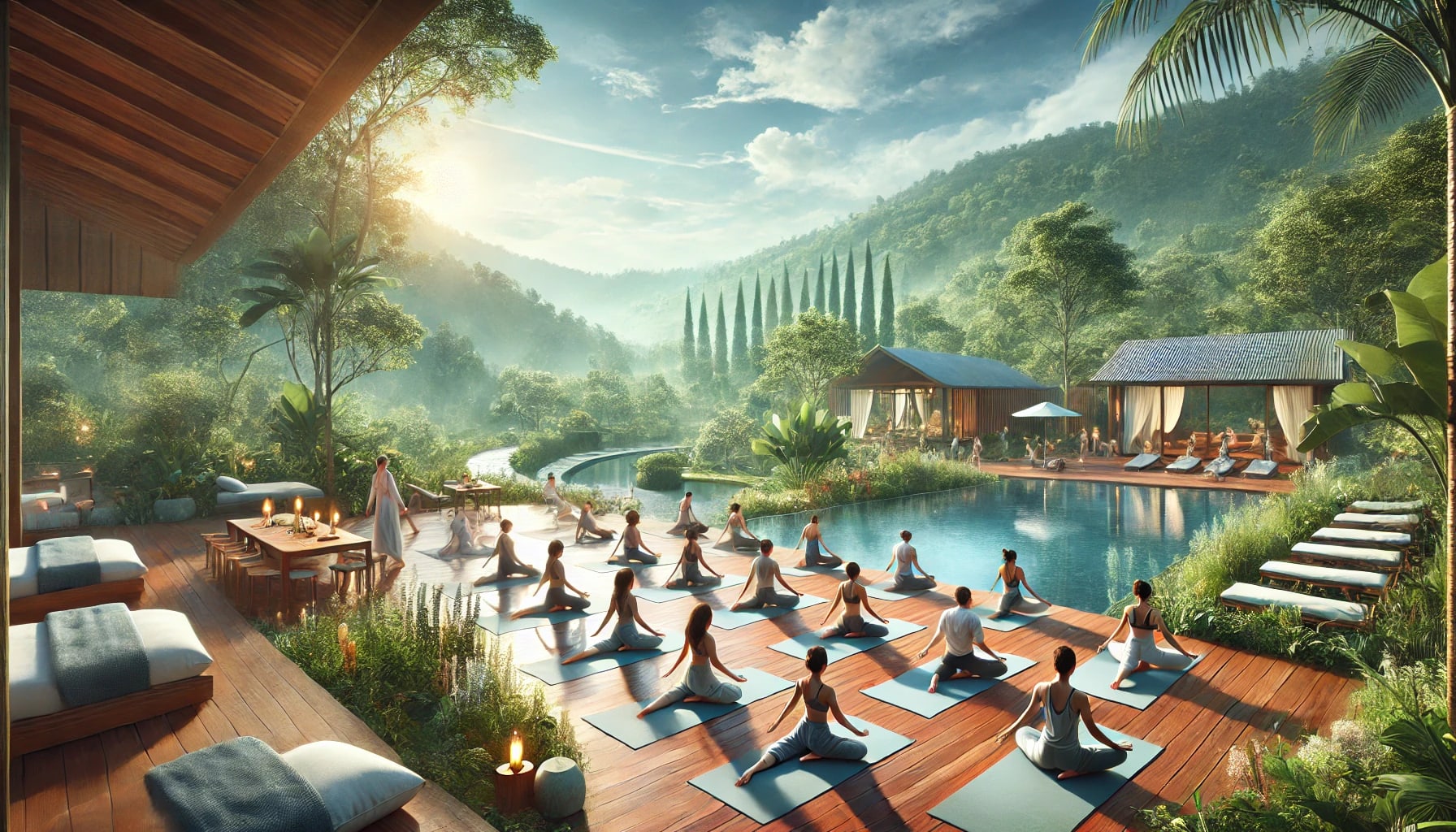 A collage of top wellness retreat centers in Costa Rica showcasing their unique environments.