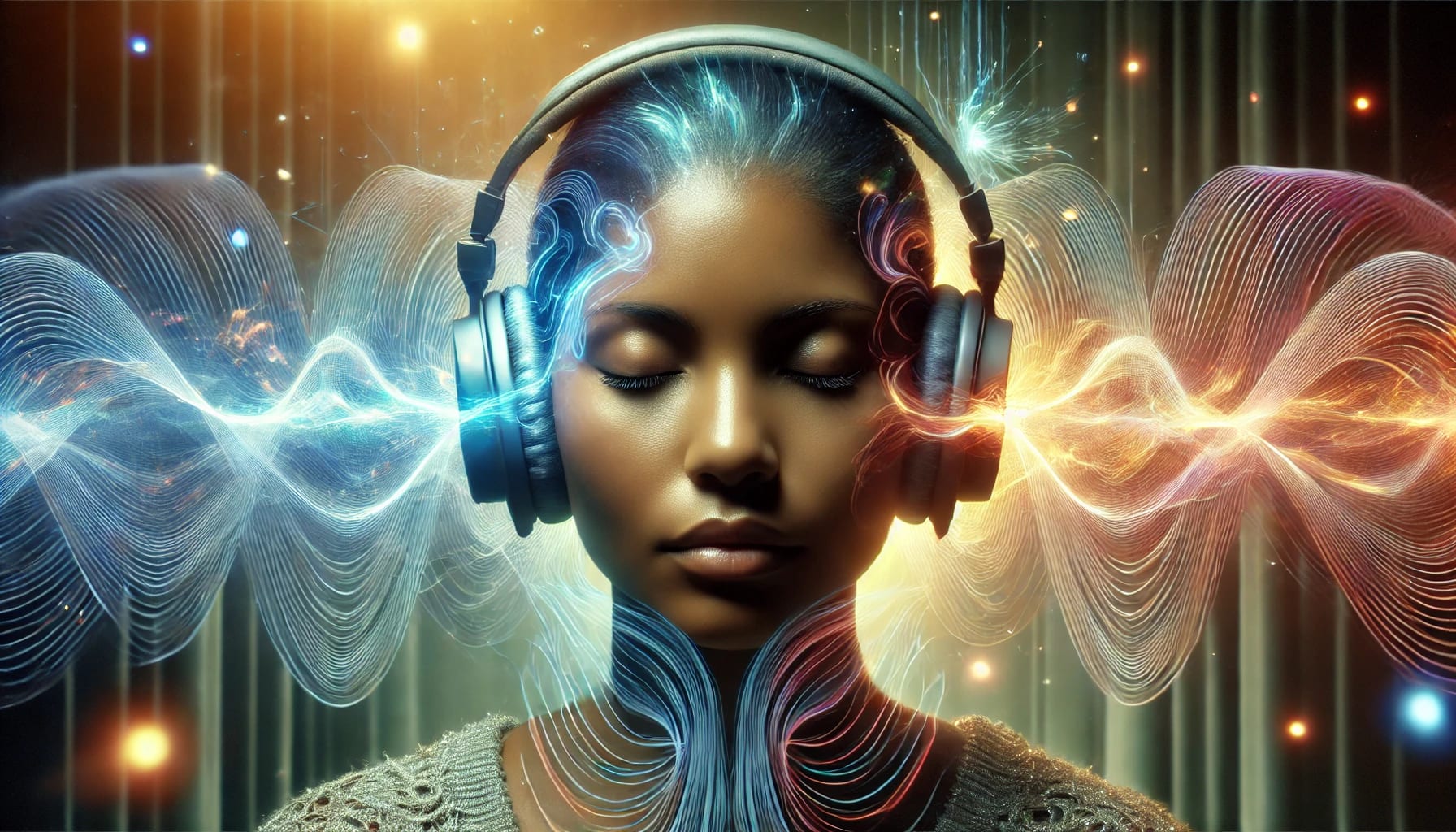 An illustration depicting the concept of binaural stimulation.