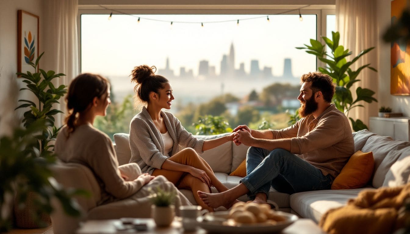 A couple consulting with a therapist in Los Angeles, discussing their relationship.