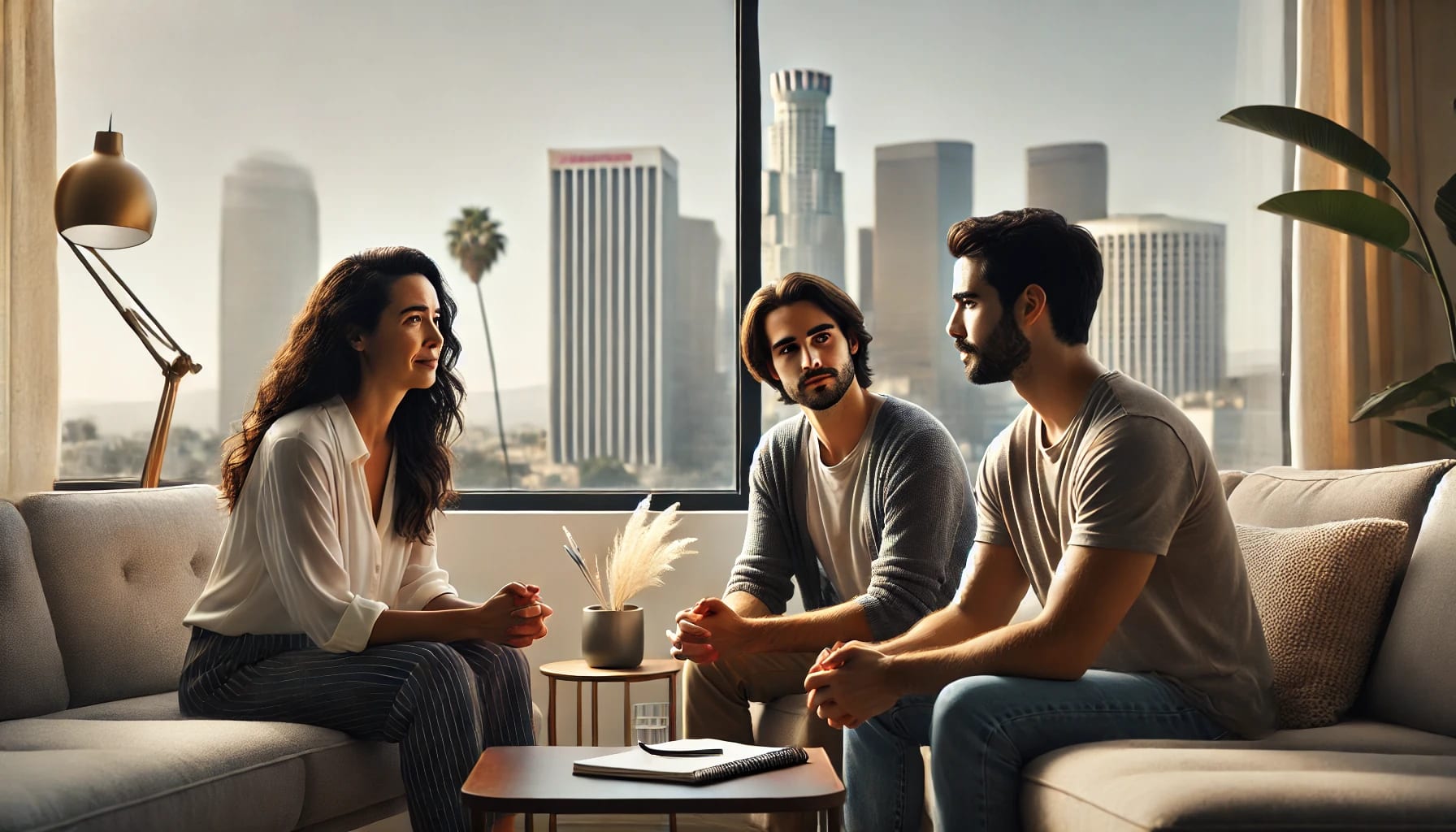 A happy couple sharing their success story after therapy in Los Angeles.