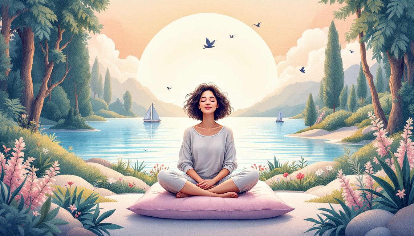 An illustration depicting various relaxation techniques used in systematic desensitization therapy.