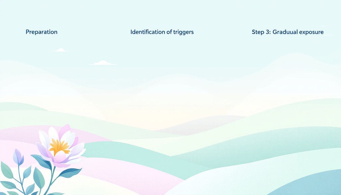 A step-by-step guide illustrating the process of systematic desensitization therapy.
