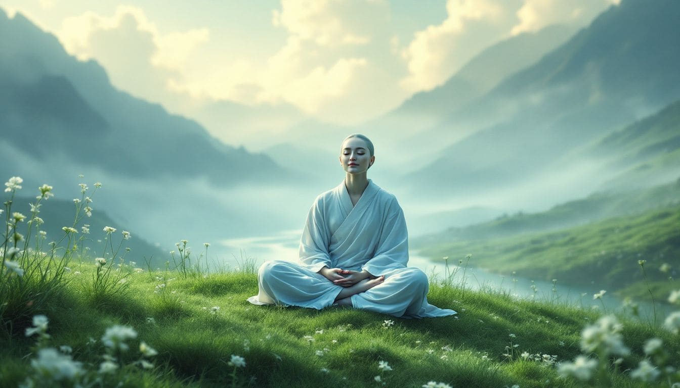 A person engaging in various mindfulness techniques.