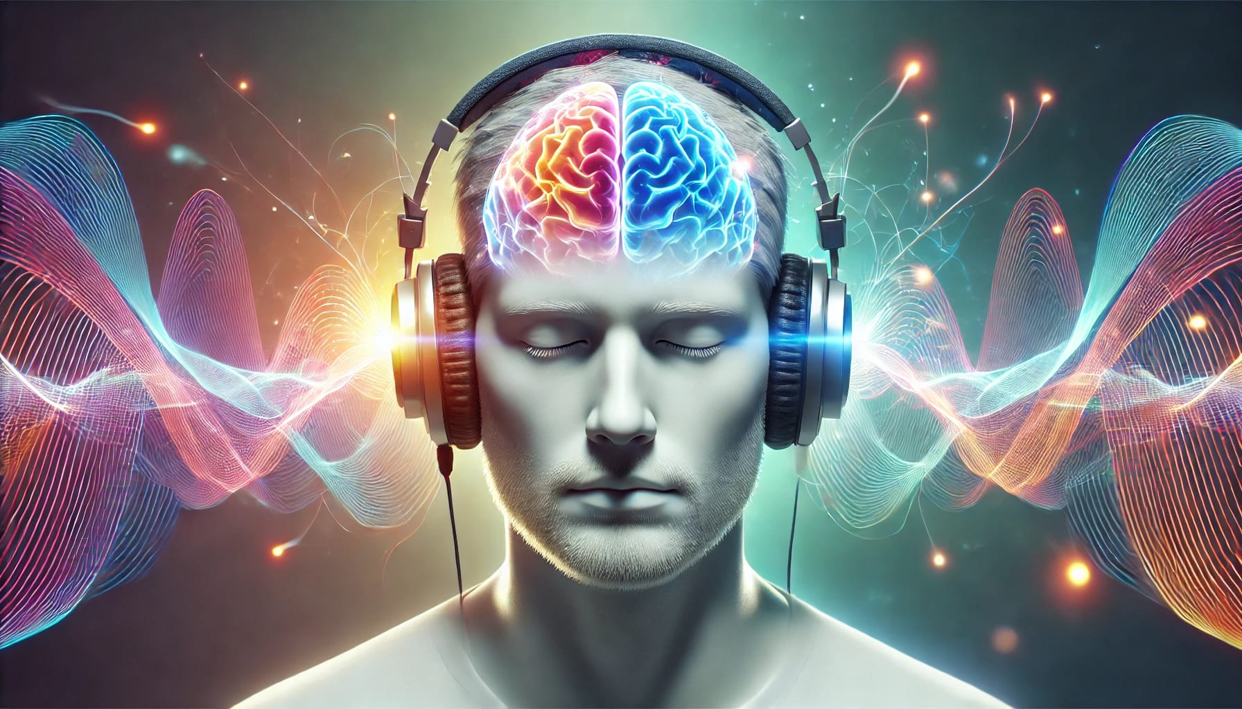 An illustration depicting the concept of binaural stimulation.