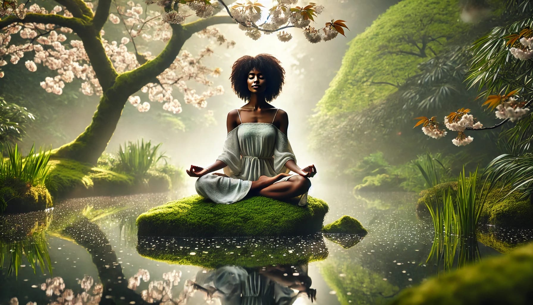 Practicing mindful breathing techniques to manage stress and anxiety.
