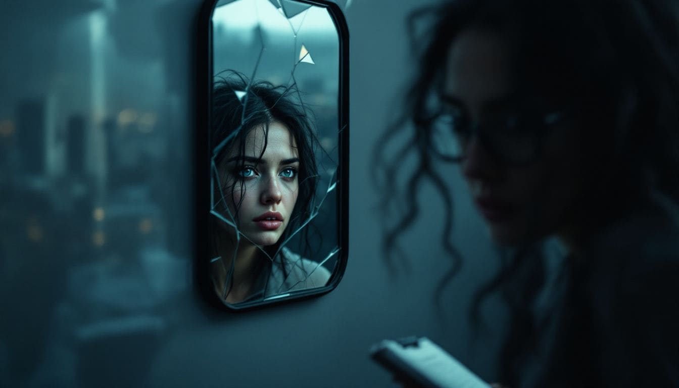 A mental health professional discussing body dysmorphic disorder with a patient, illustrating the diagnosis process.