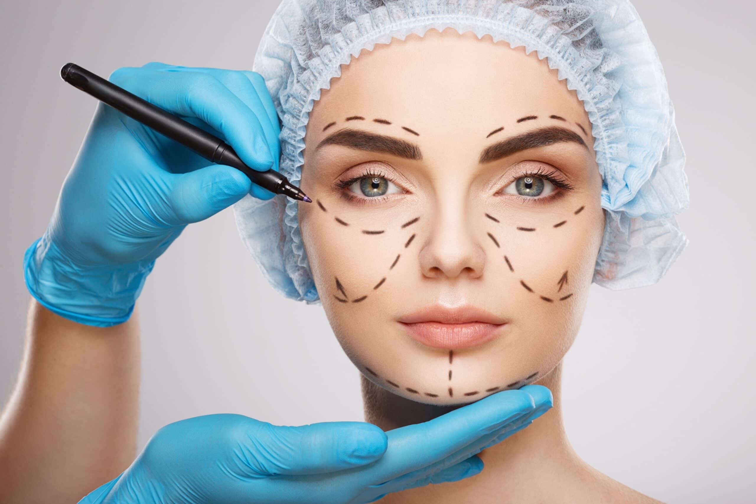 A blurred image of a cosmetic surgery consultation, highlighting the role of cosmetic surgery in body dysmorphic disorder.