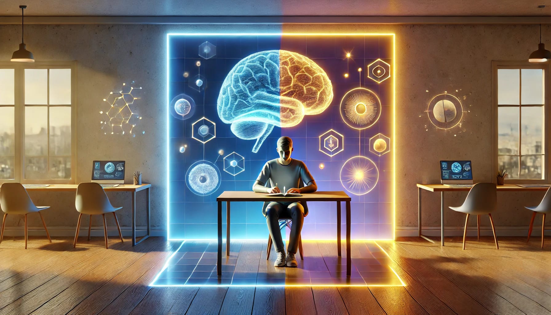 A person practicing binaural stimulation exercises in a calming environment.
