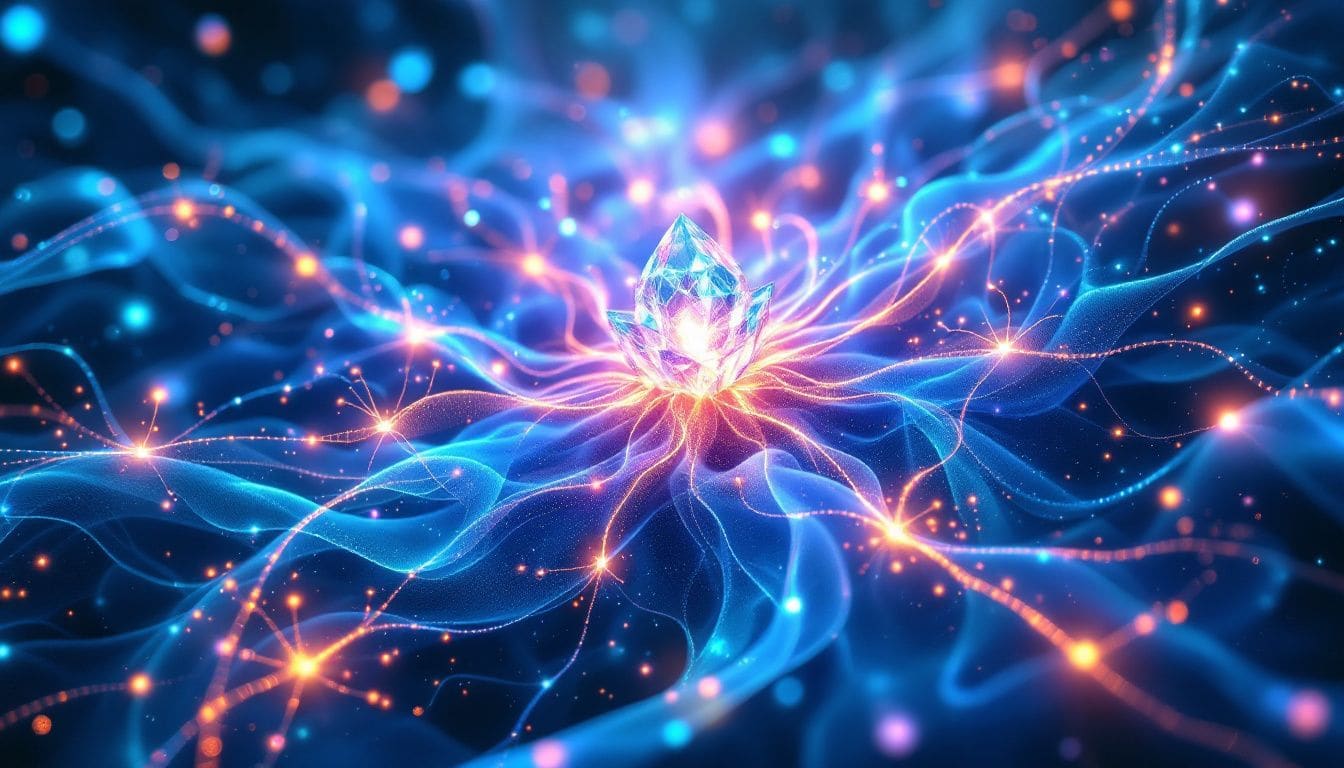 An artistic depiction of mechanisms behind brain plasticity, showcasing synaptic connections.