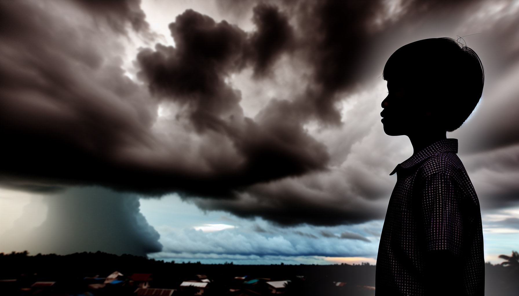 Photo of a child's silhouette representing early life trauma