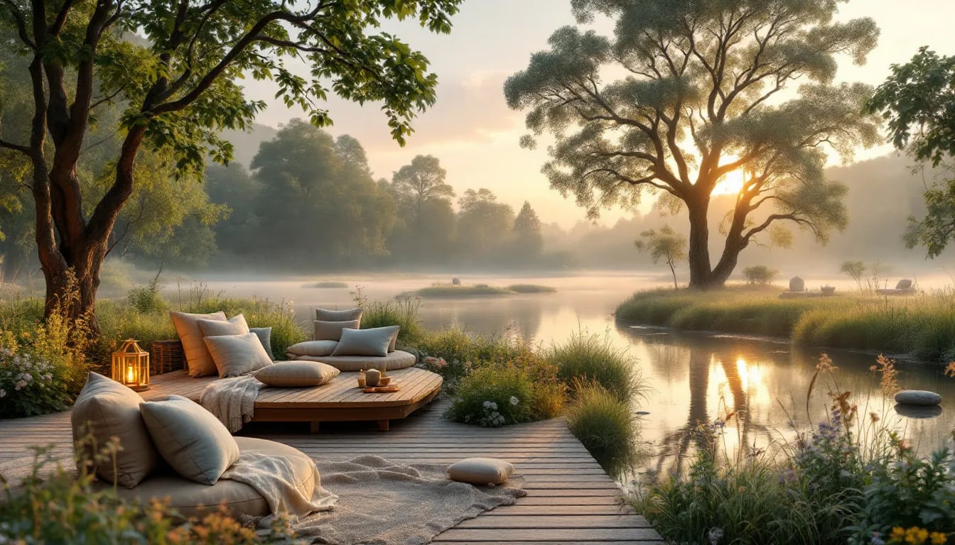 An overview of what a mental health retreat is, including serene nature settings.