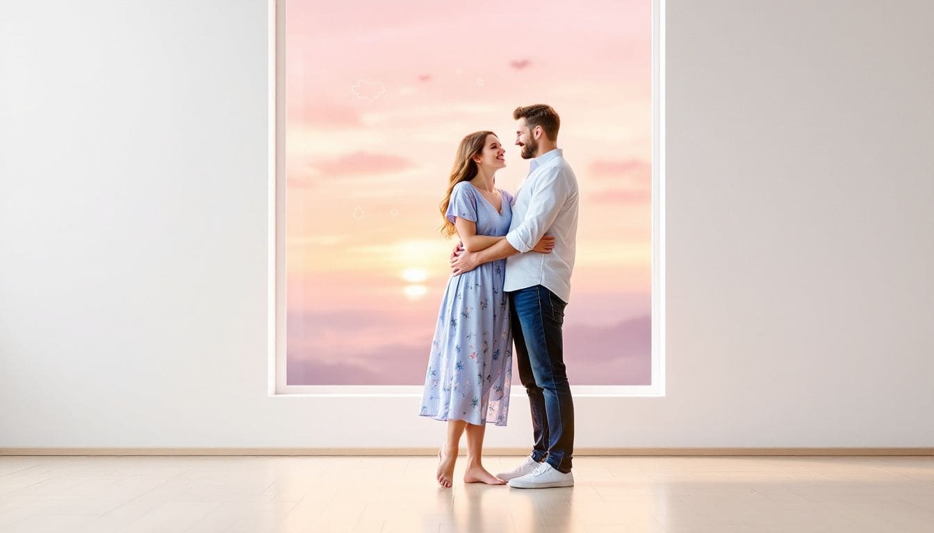 A happy couple reflecting the benefits of premarital counseling.