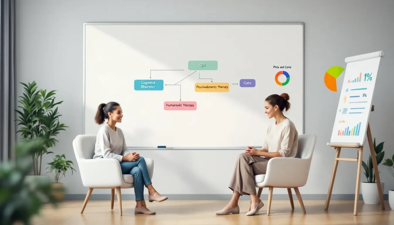 An individual therapy session taking place between a therapist and a client.