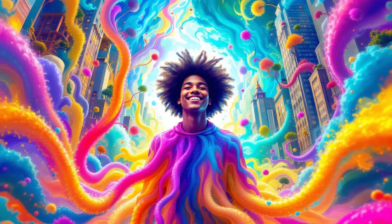 An inspiring image of a neurodivergent person embracing their identity.