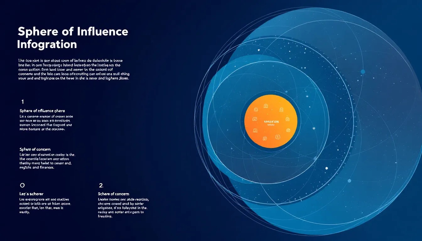 A diagram illustrating the sphere of influence versus the sphere of concern.