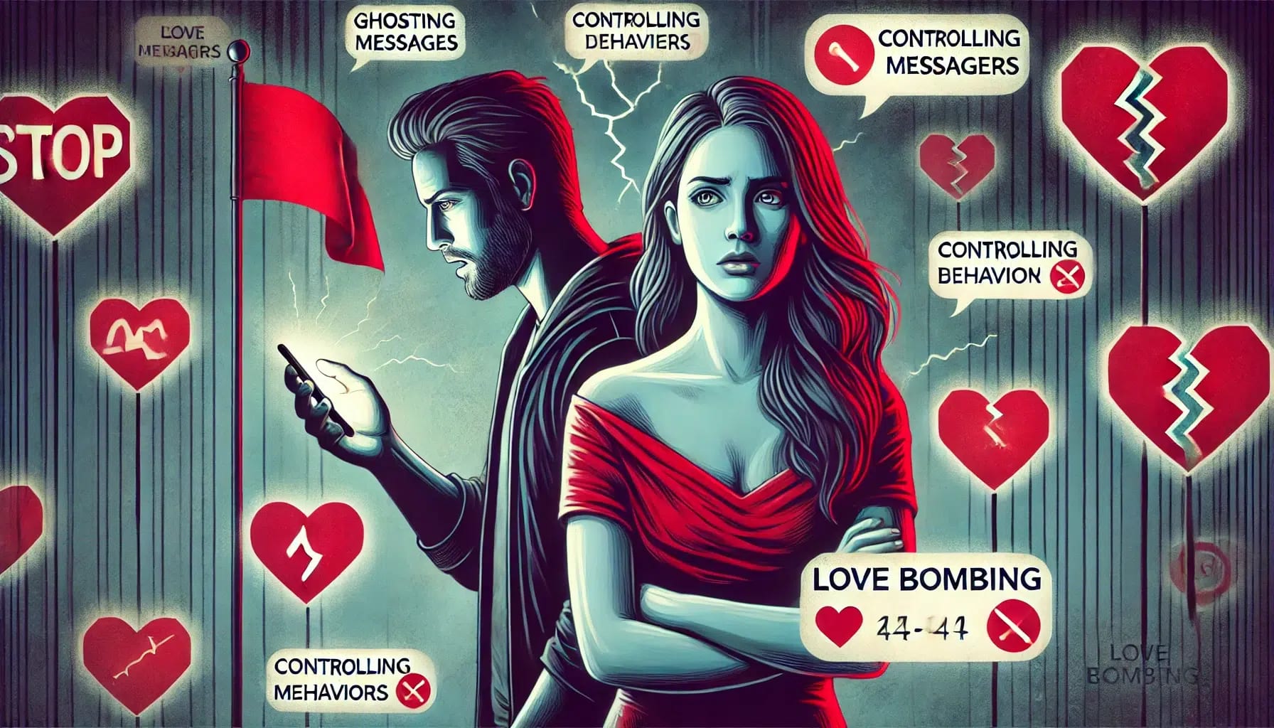 a couple suffering the effects of manipulation in modern dating