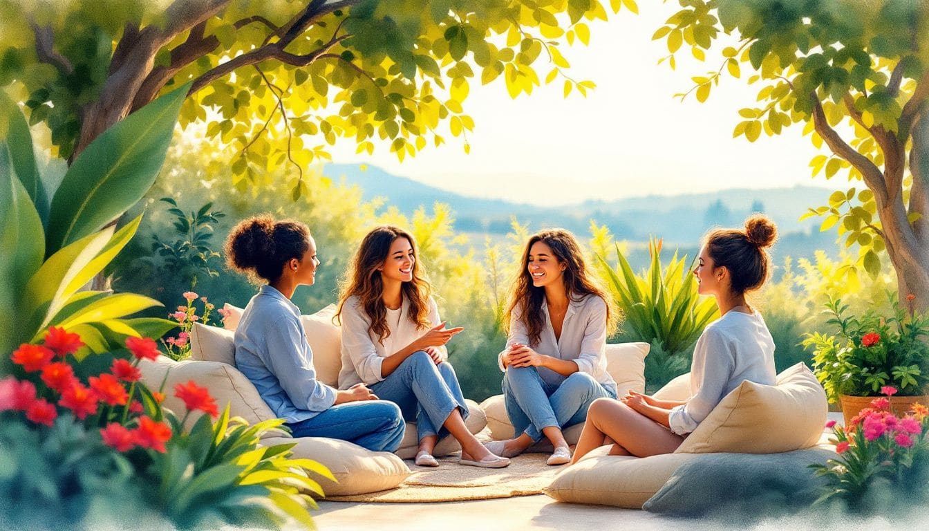 A group of therapists discussing services at the Bay Area CBT Center.