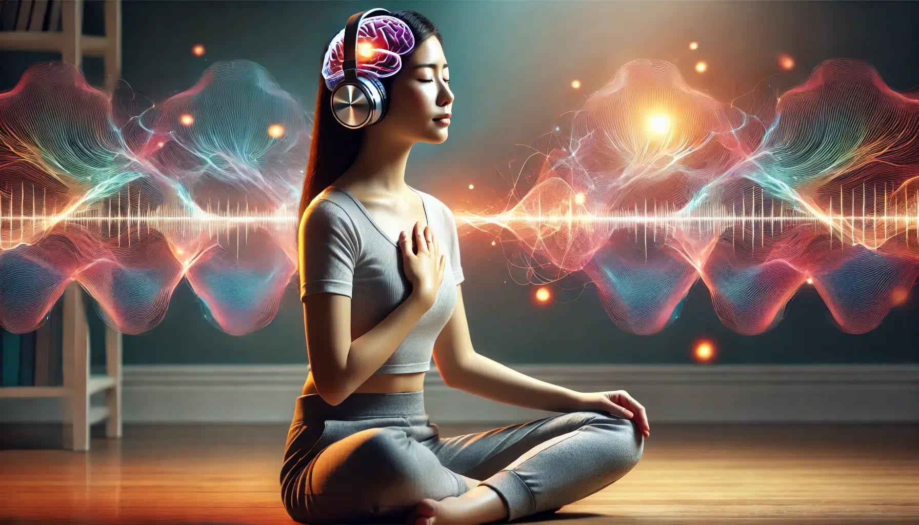 An illustration depicting the concept of binaural stimulation.