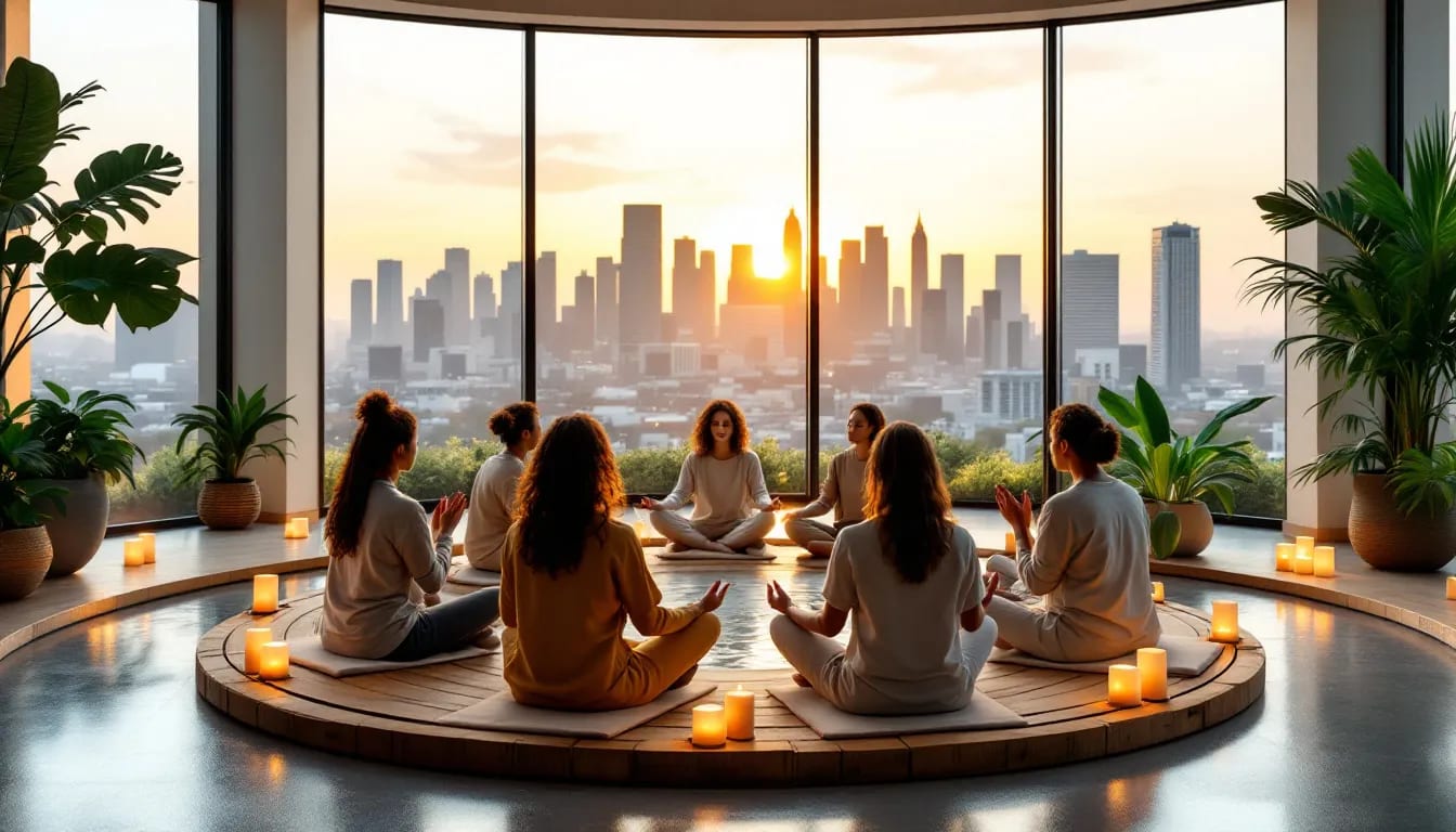 A group of specialized anxiety therapists in Los Angeles collaborating.
