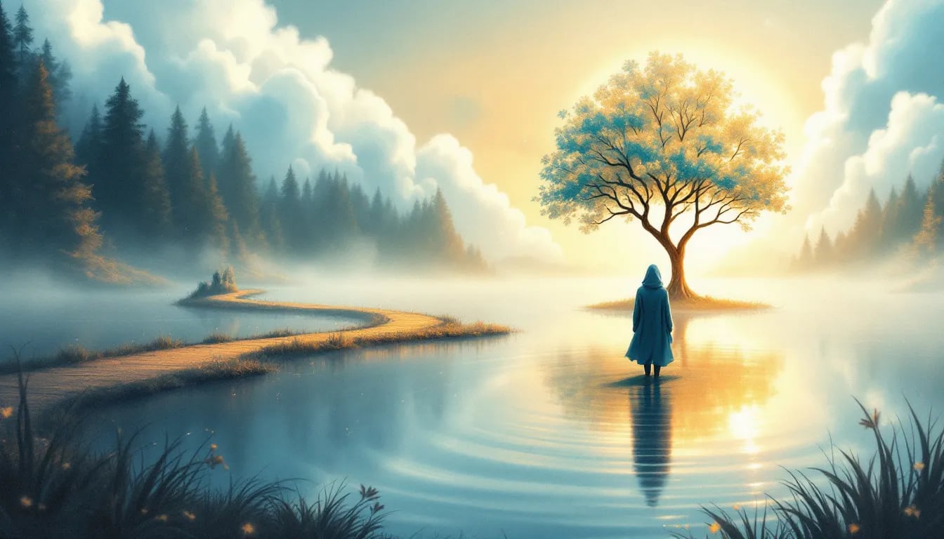 A calming scene representing treatment options for bipolar depression.