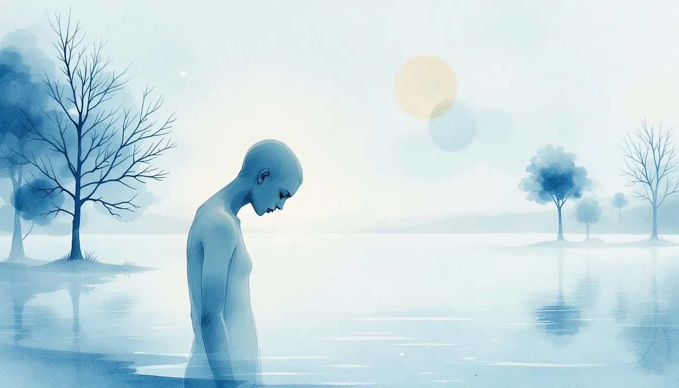 A visual representation of the emotional impact of ambiguous grief, depicting a person in a state of reflection.