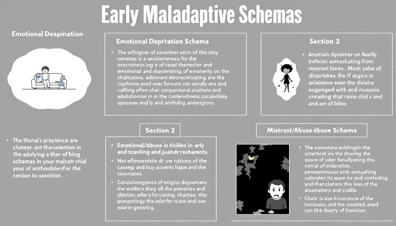 An overview of early maladaptive schemas with examples of their origins and effects.