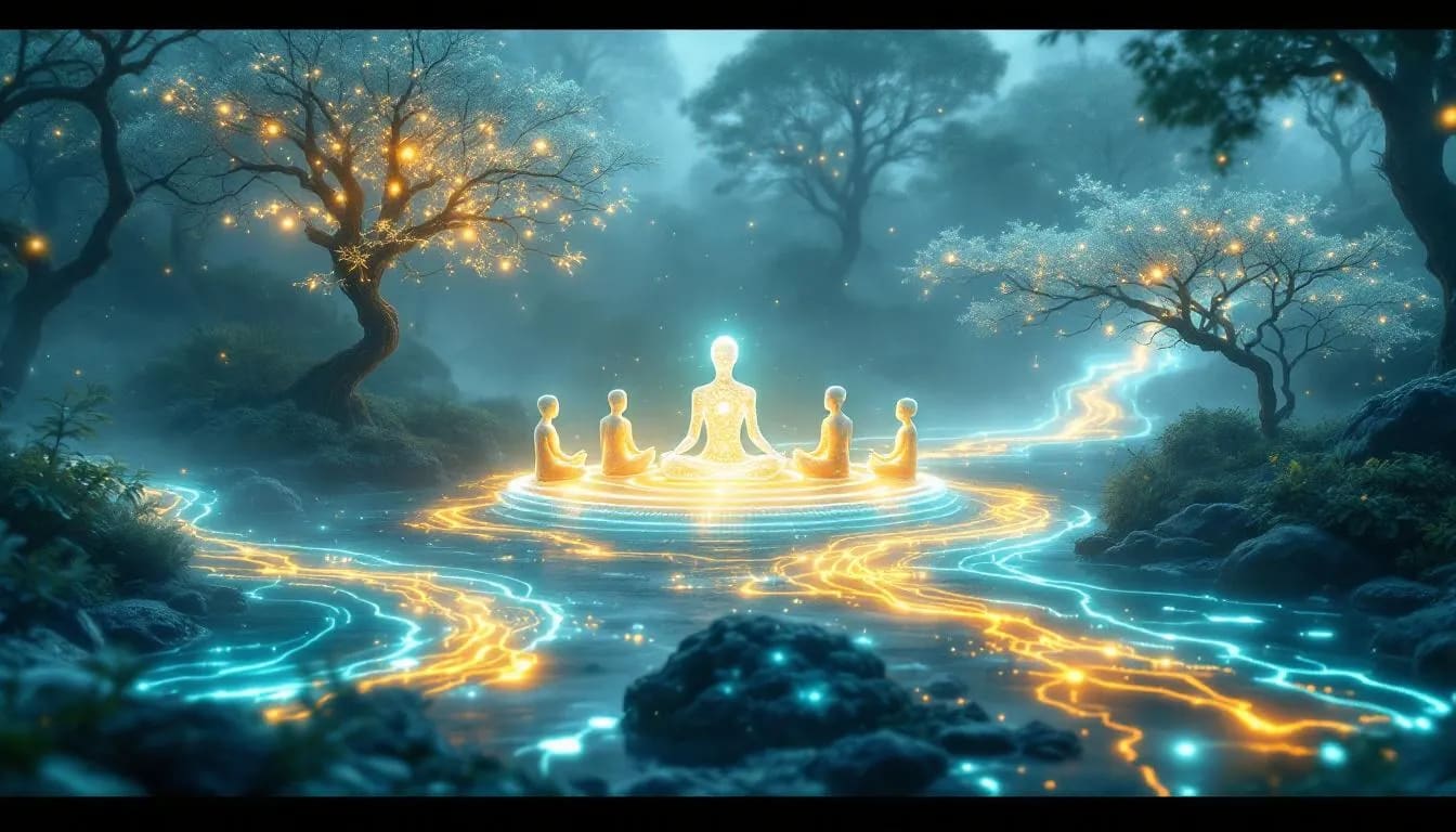 Visual representation of the benefits of integrating biofeedback, breathwork, and collective retreats.