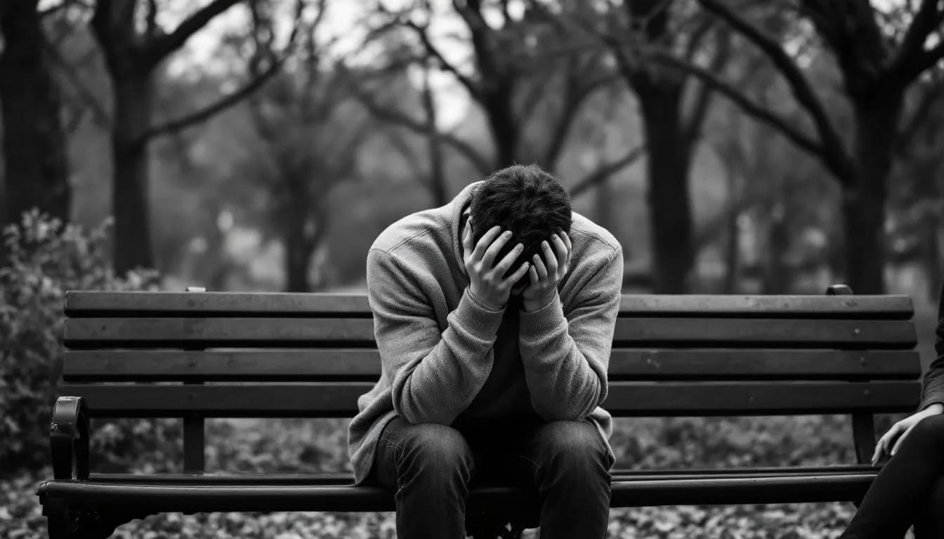 A person seeking support from a friend, indicating the need for emotional support outside the marriage.