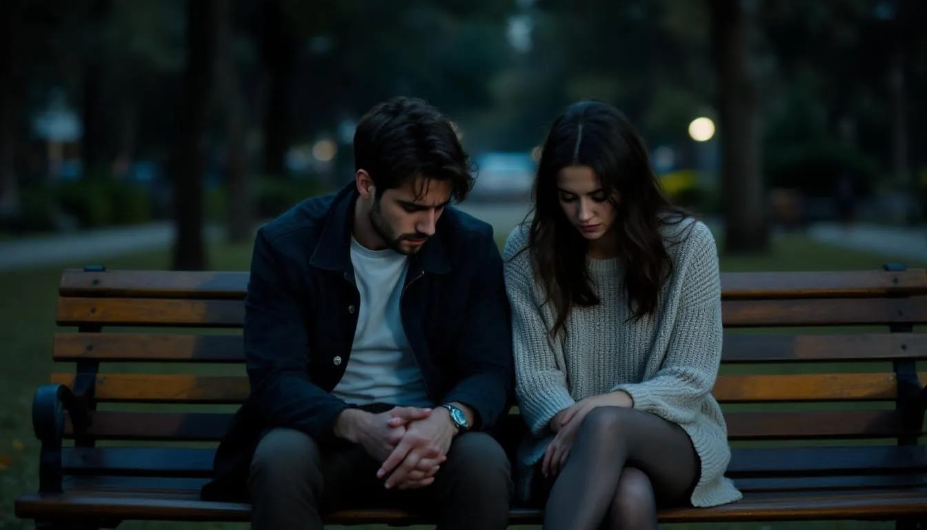 A couple having a serious conversation, indicating a loss of mutual respect.