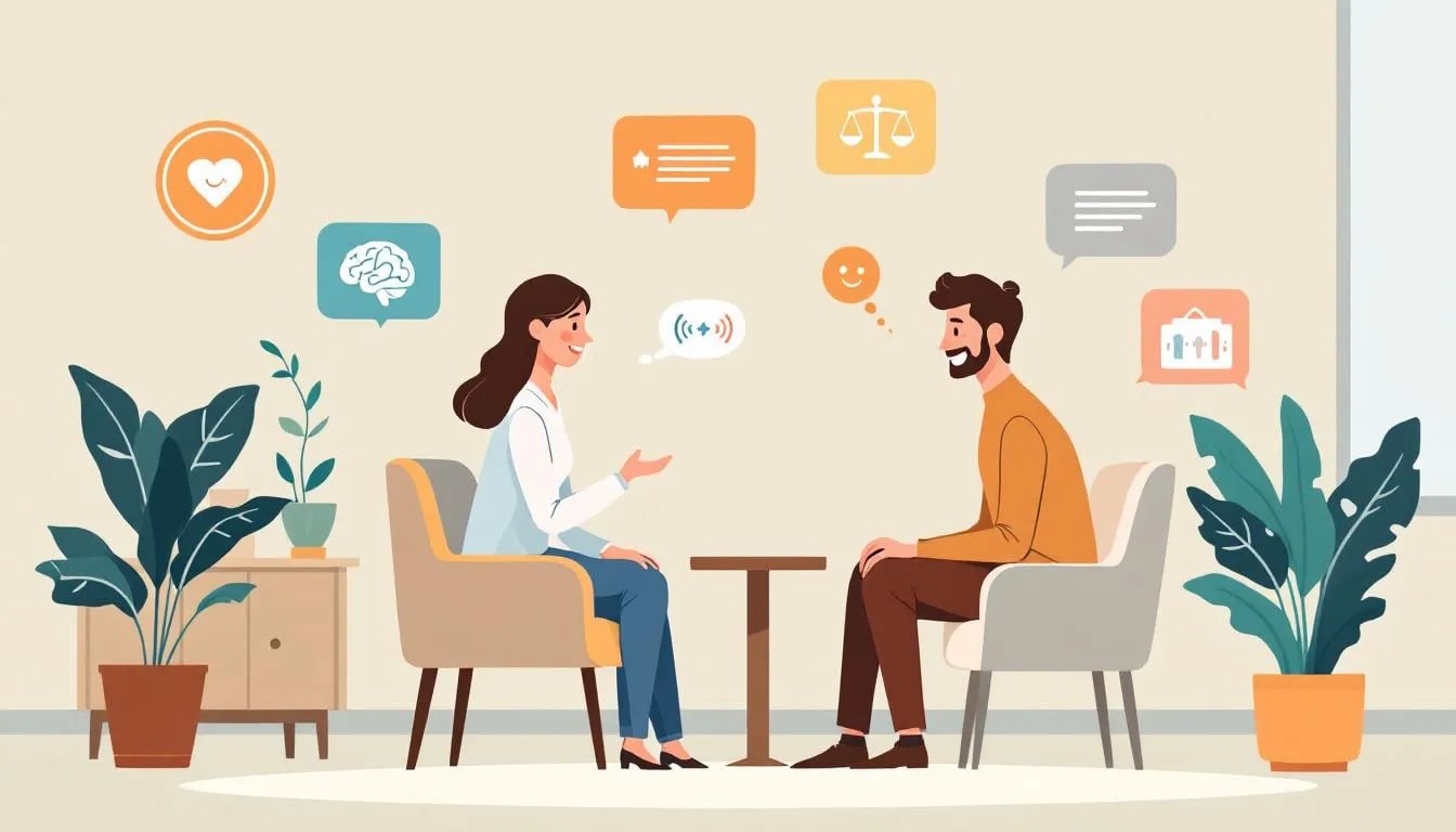 A therapist conducting a session with a client.