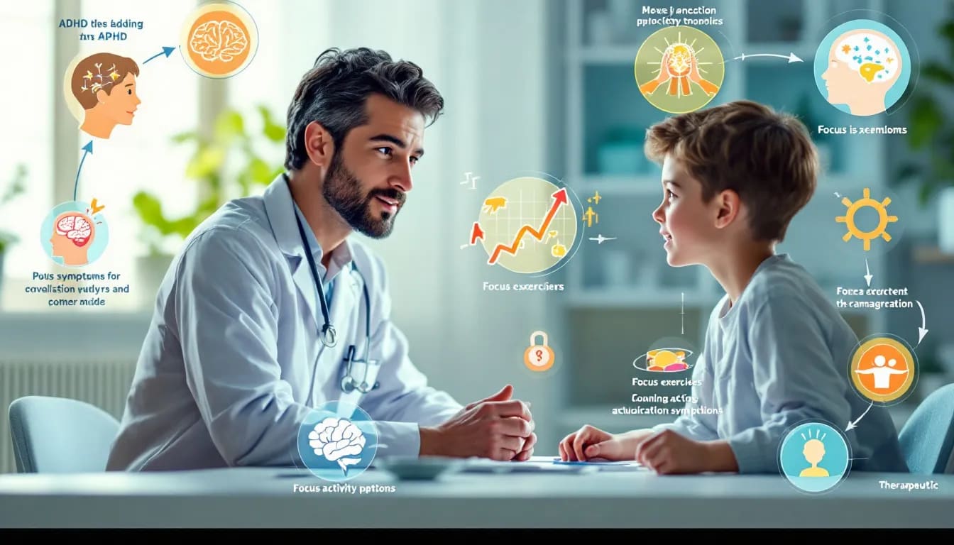 A healthcare professional diagnosing ADHD in a child.