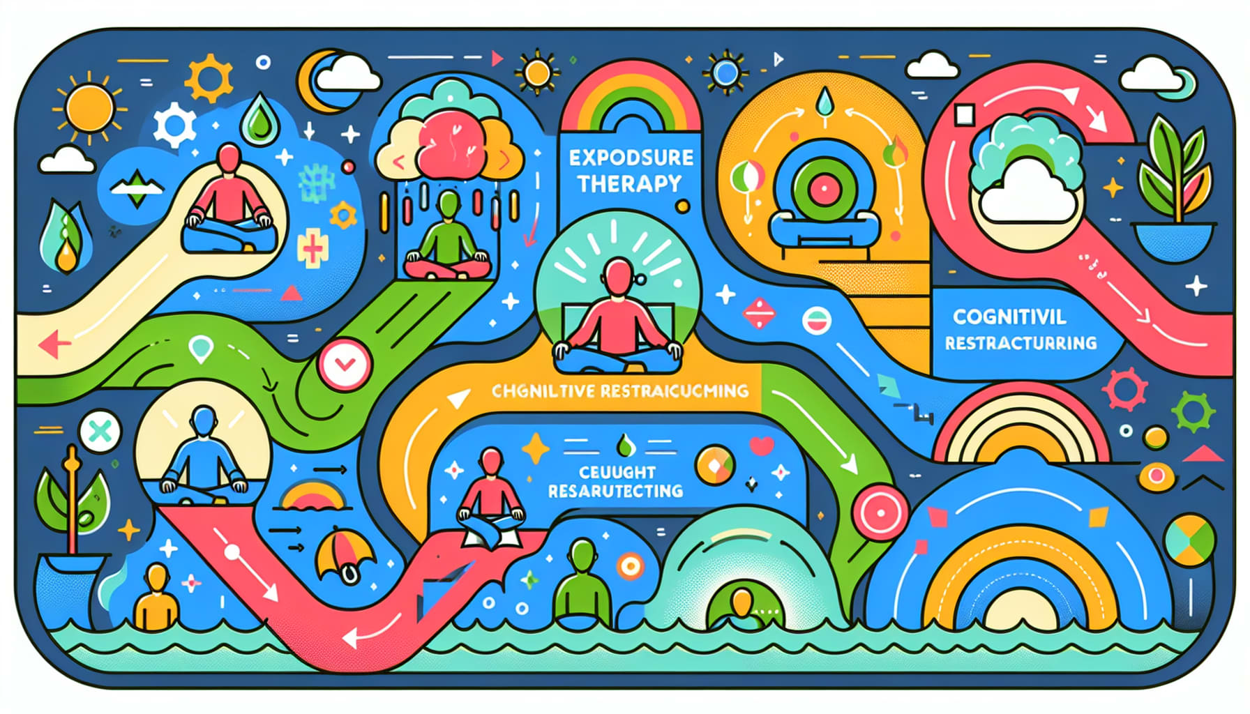 An infographic showcasing key behavioral therapy techniques and technique of behavioral therapy.