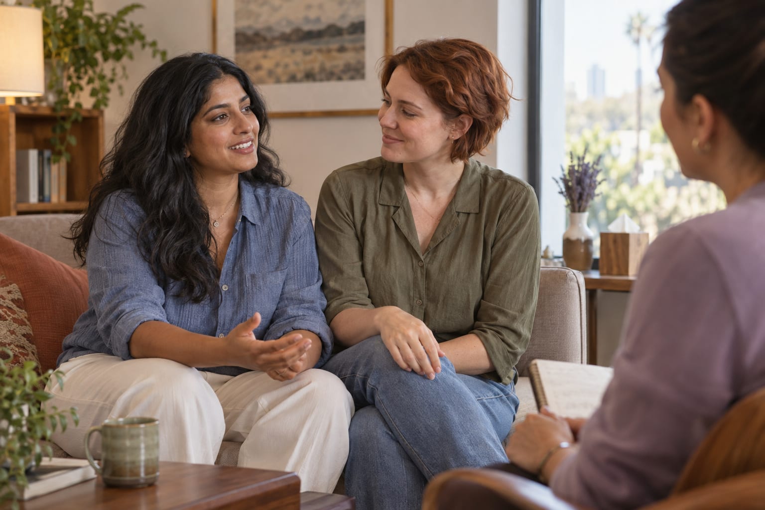 Establishing goals and treatment plans in couples therapy.