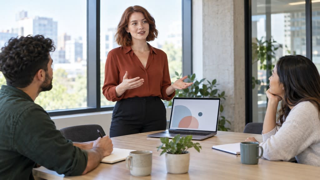 Communication skills goals for work: presenting ideas clearly in a team meeting
