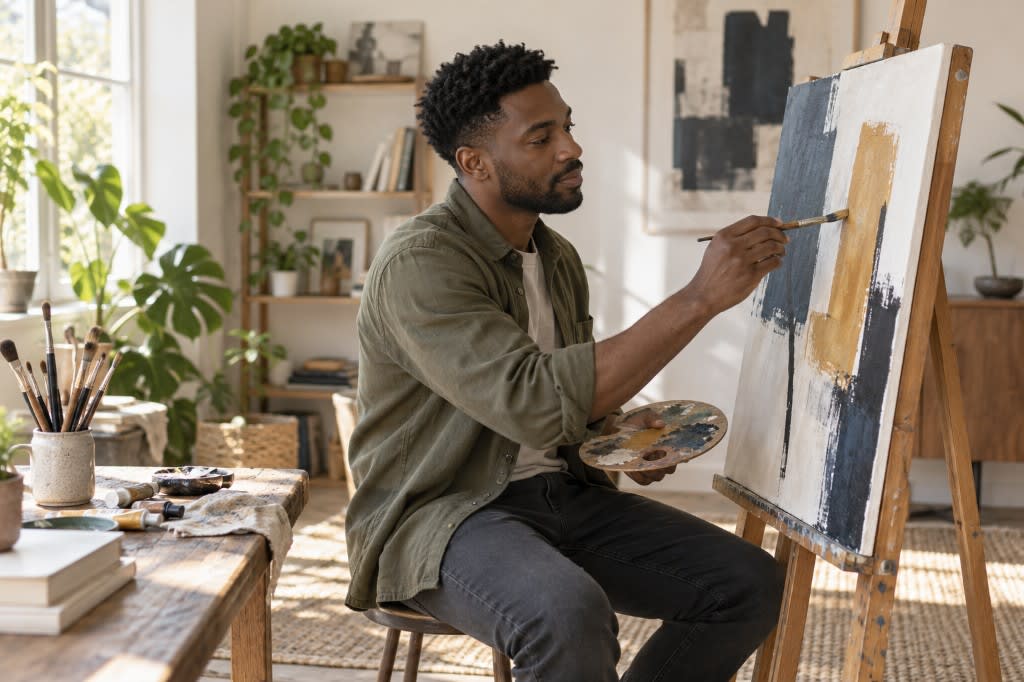 Creating your own meaning: putting paint on a canvas without cosmic permission