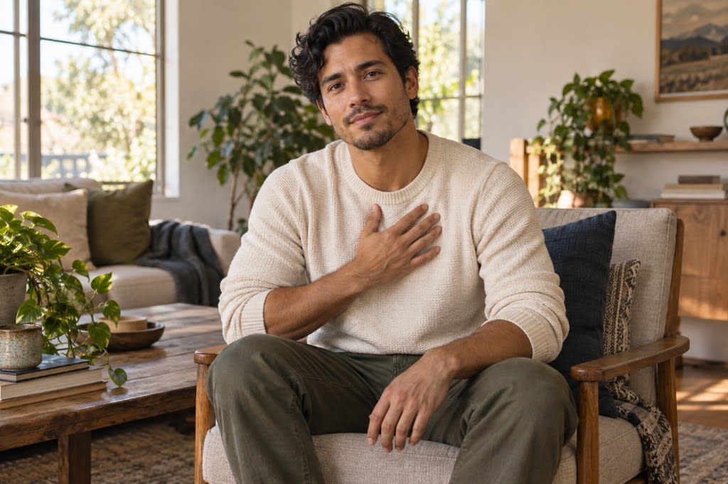Compassion for the part that gave up: a hand on the chest, staying with yourself