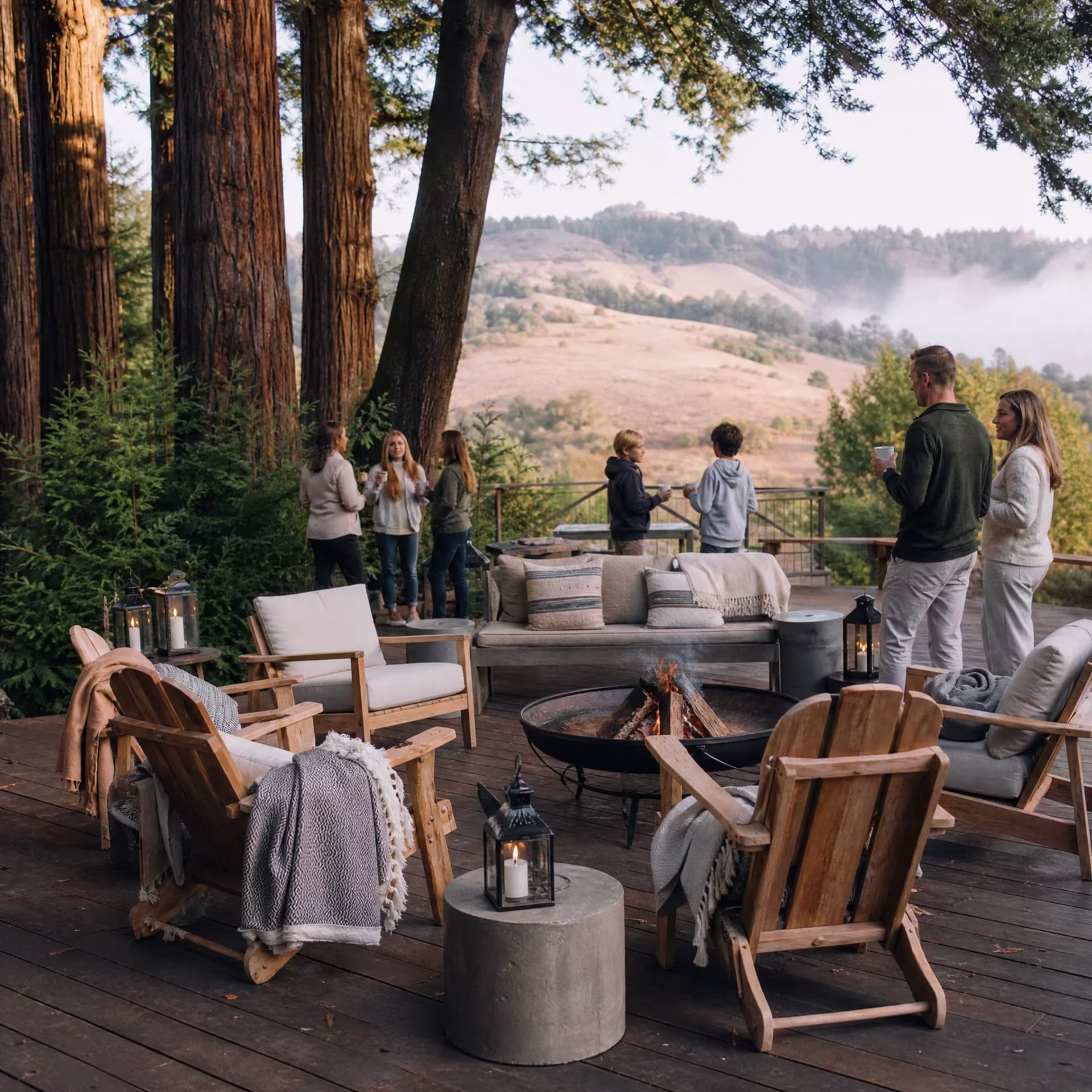 Family retreat setting in Northern California with nature views