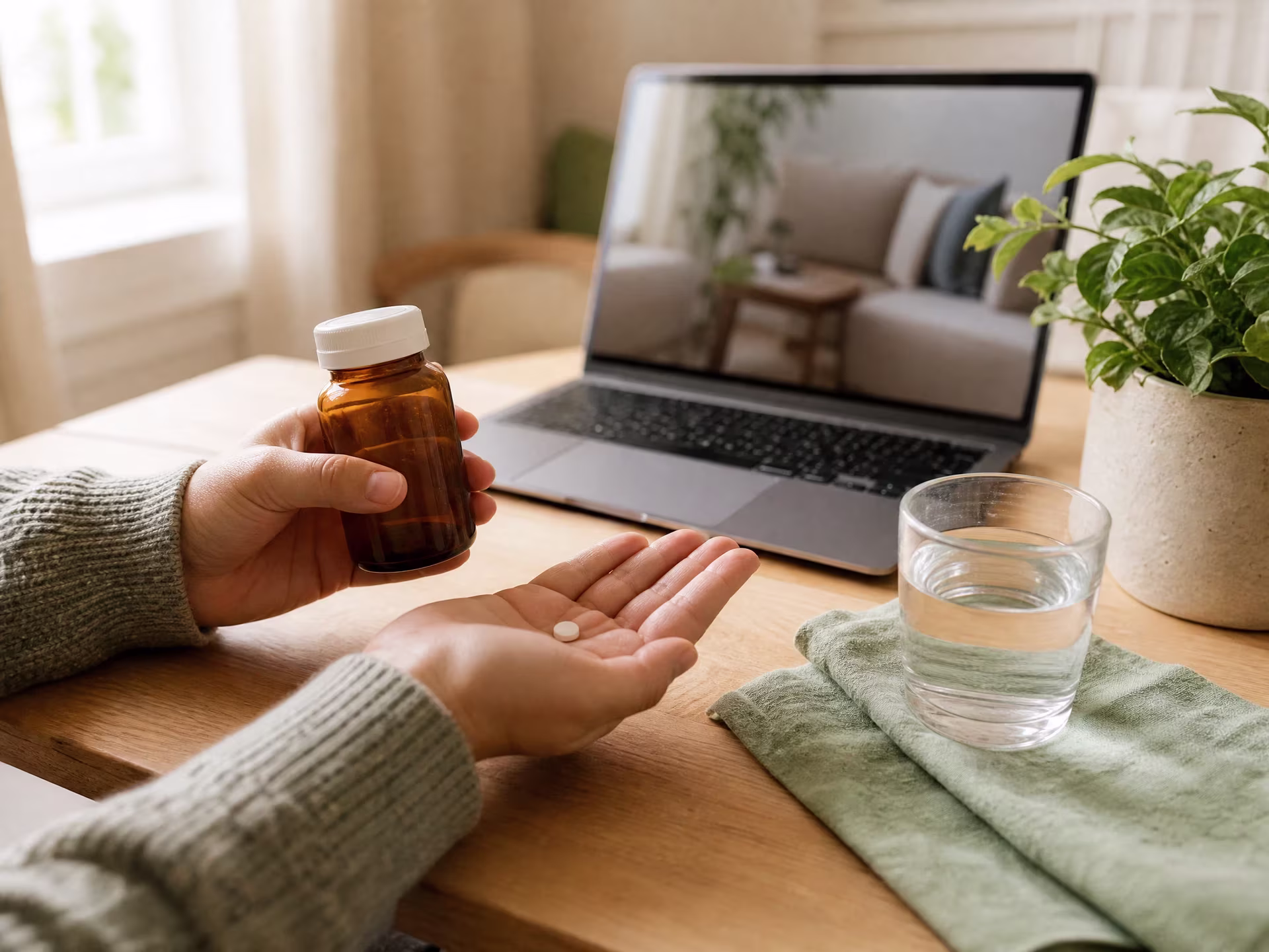 a person in front of their computer with their online therapist engaging in the ketamine administration process and doing online ketamine therapy in San Francisco