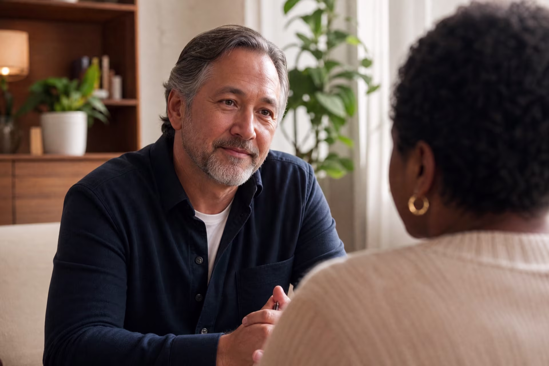 Oakland depression therapist with client
