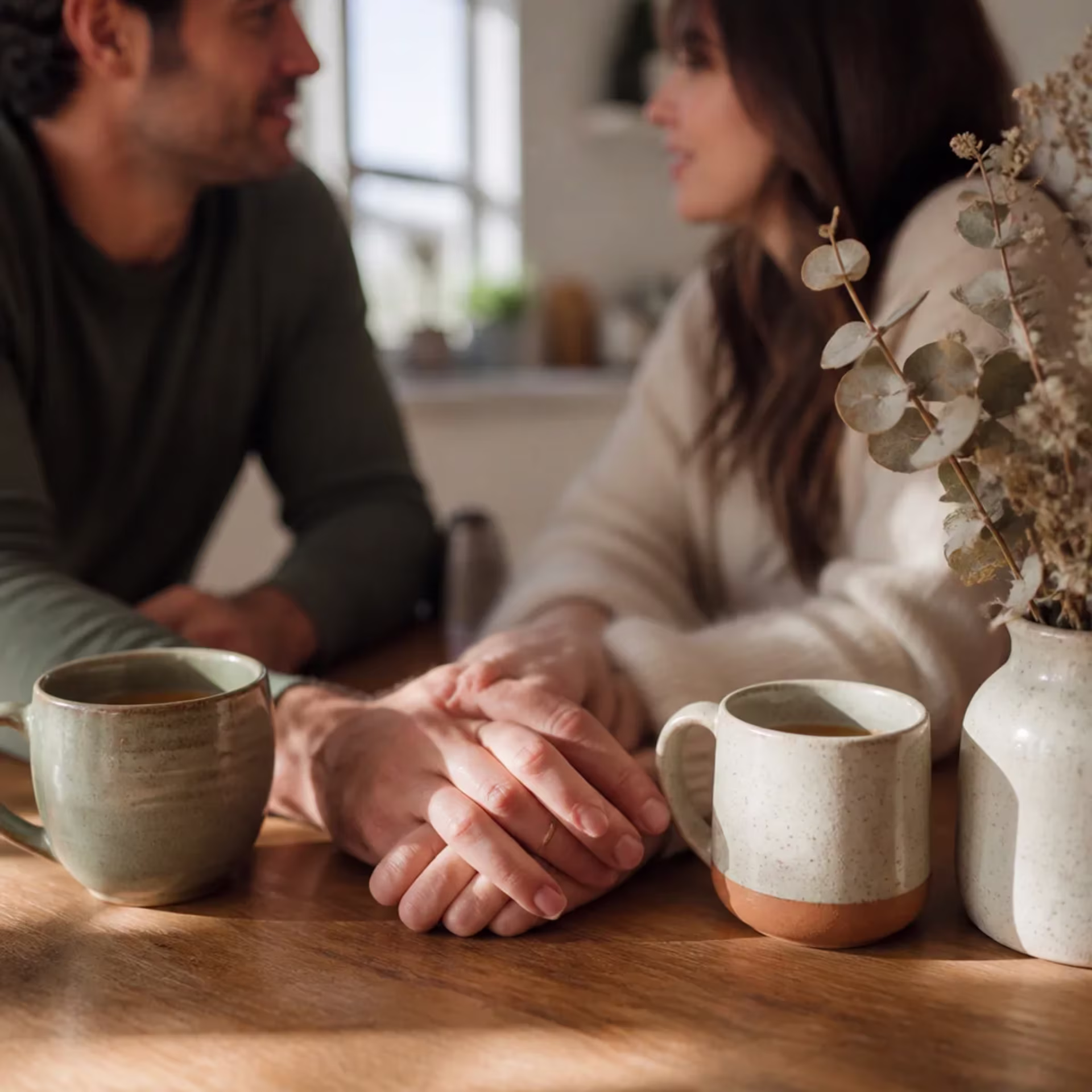 Partners holding hands during sex counseling in San Francisco — San Francisco sex therapy near me