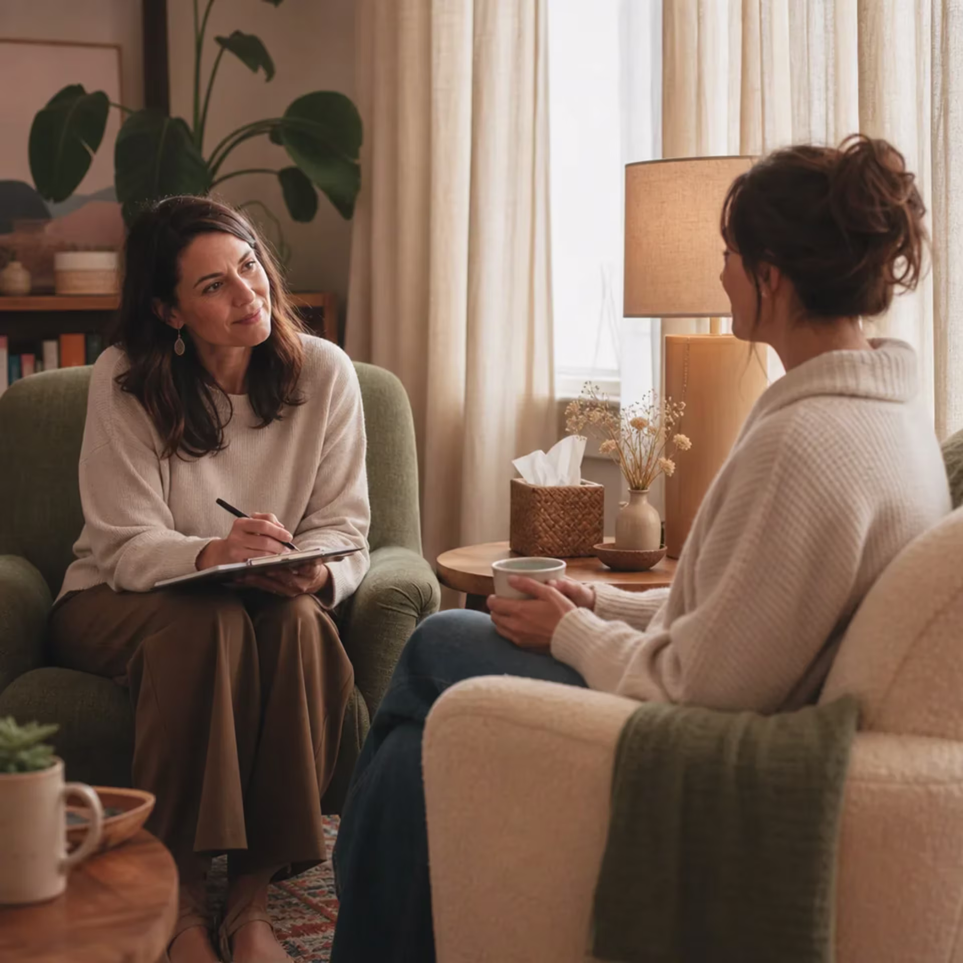 Trauma-informed sex therapist in San Francisco listening in a safe session — trauma-informed sex therapy San Francisco, CA near me