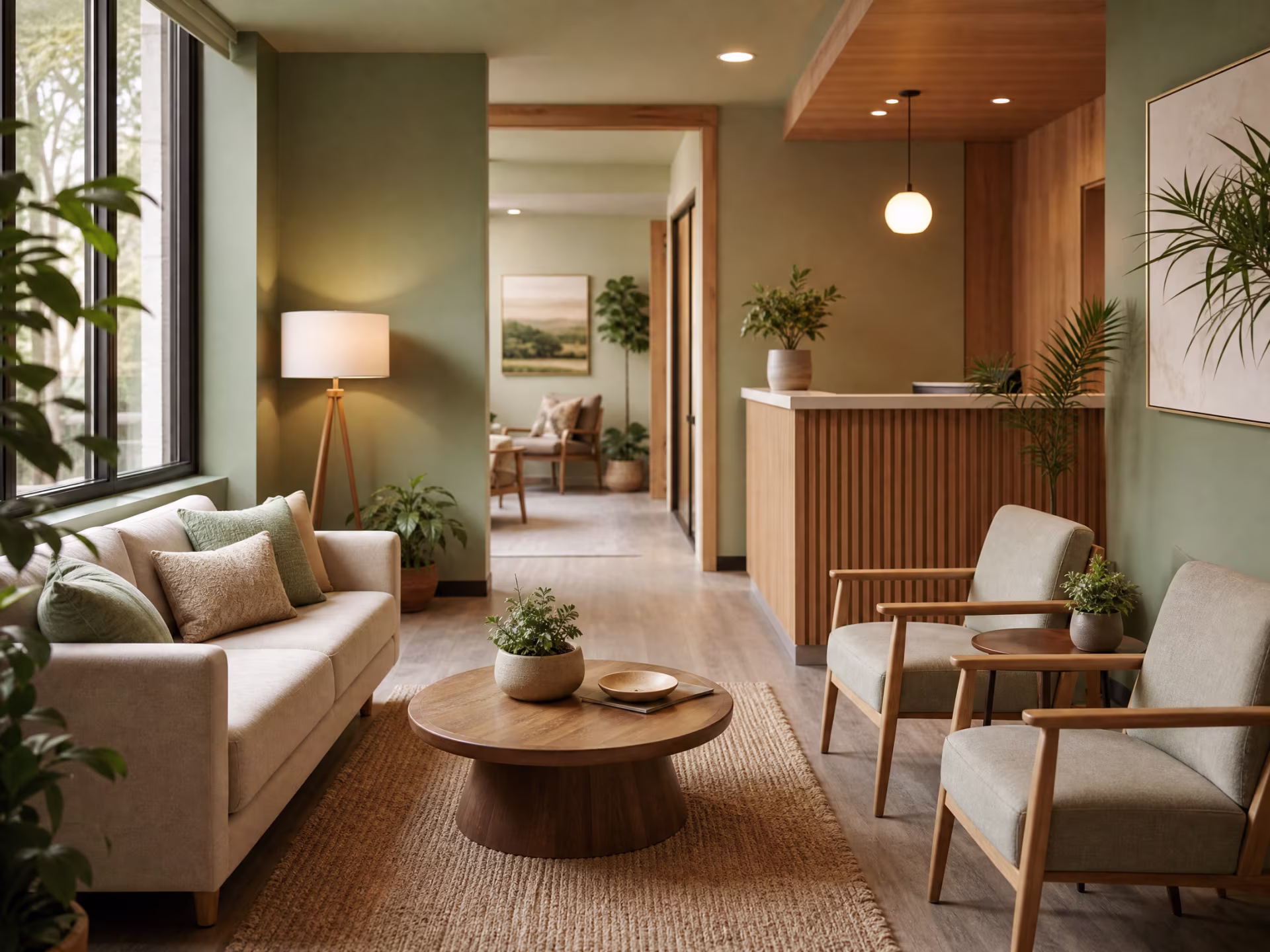 Welcoming therapy office reception area for new ERP therapy clients in San Francisco