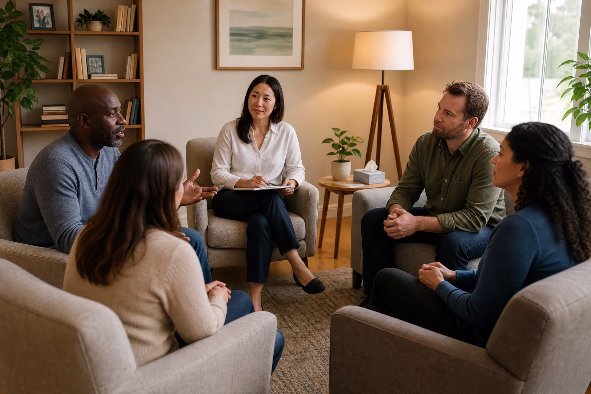 Trauma support group session with diverse participants in San Francisco, CA near me in San Francisco, CA