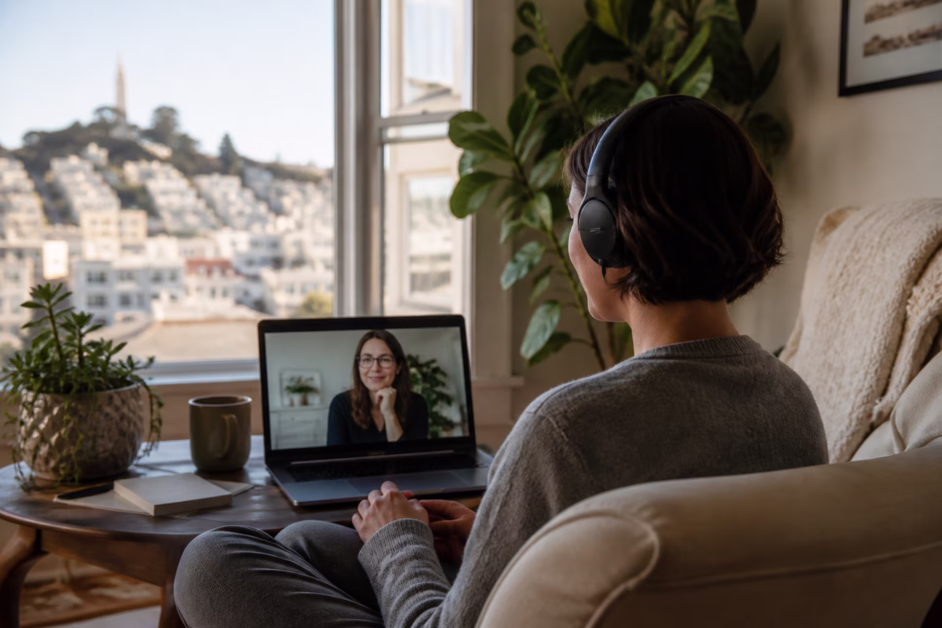 Online phobia therapy session via telehealth