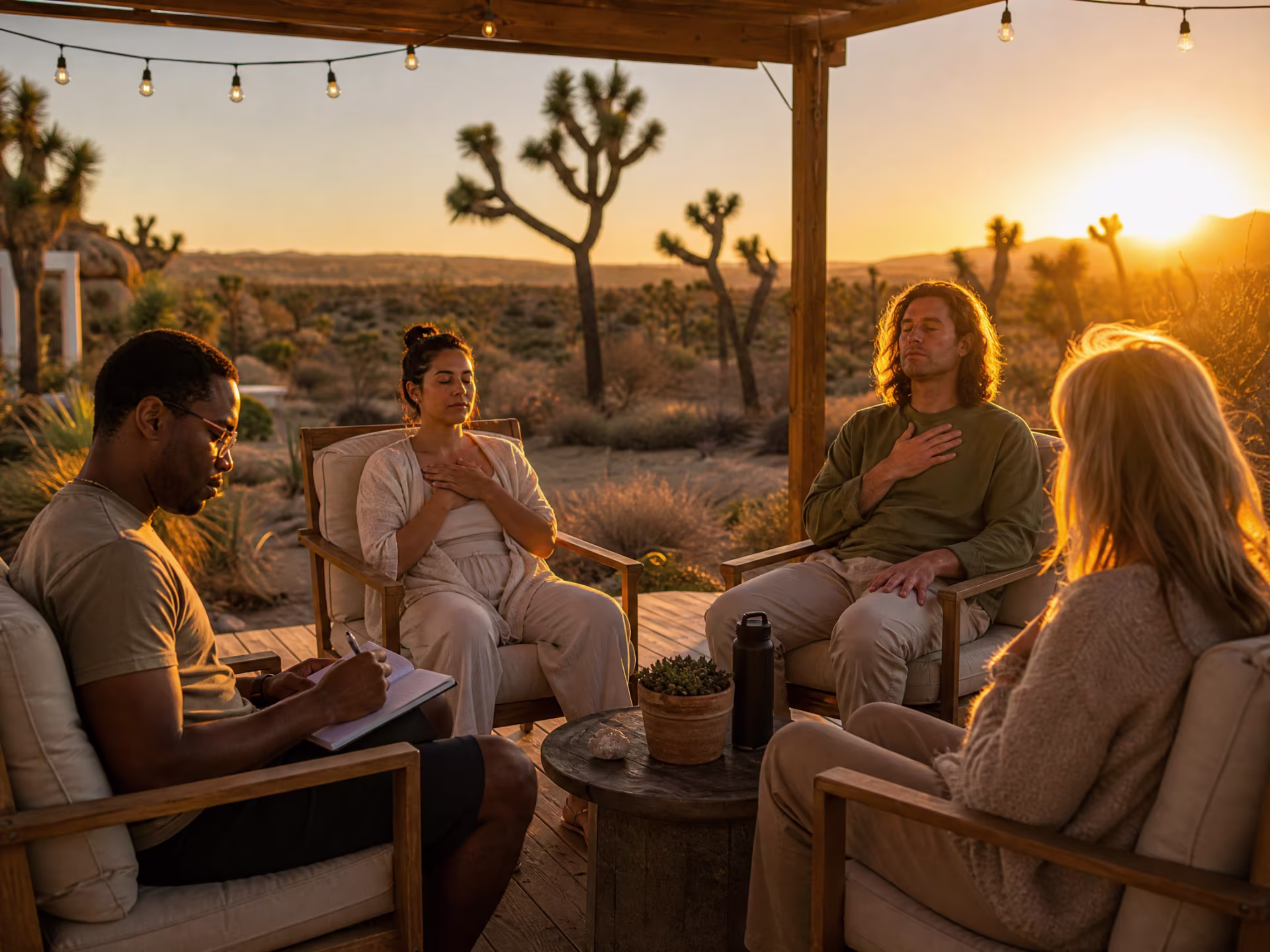 Wellness retreat outdoor patio in Joshua Tree for schema therapy intensive near me in San Francisco, CA