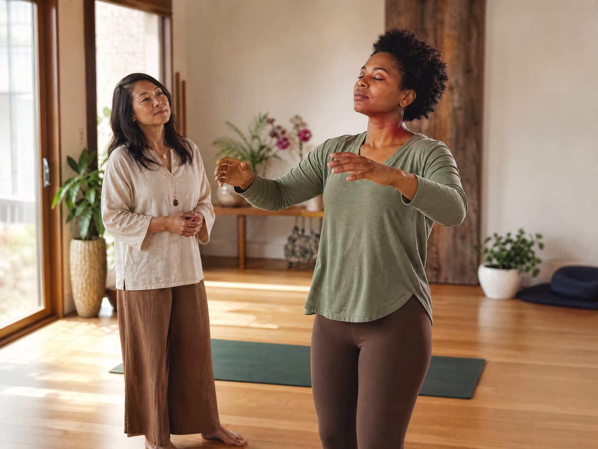 Somatic therapist guiding movement exercise near me in San Francisco, CA