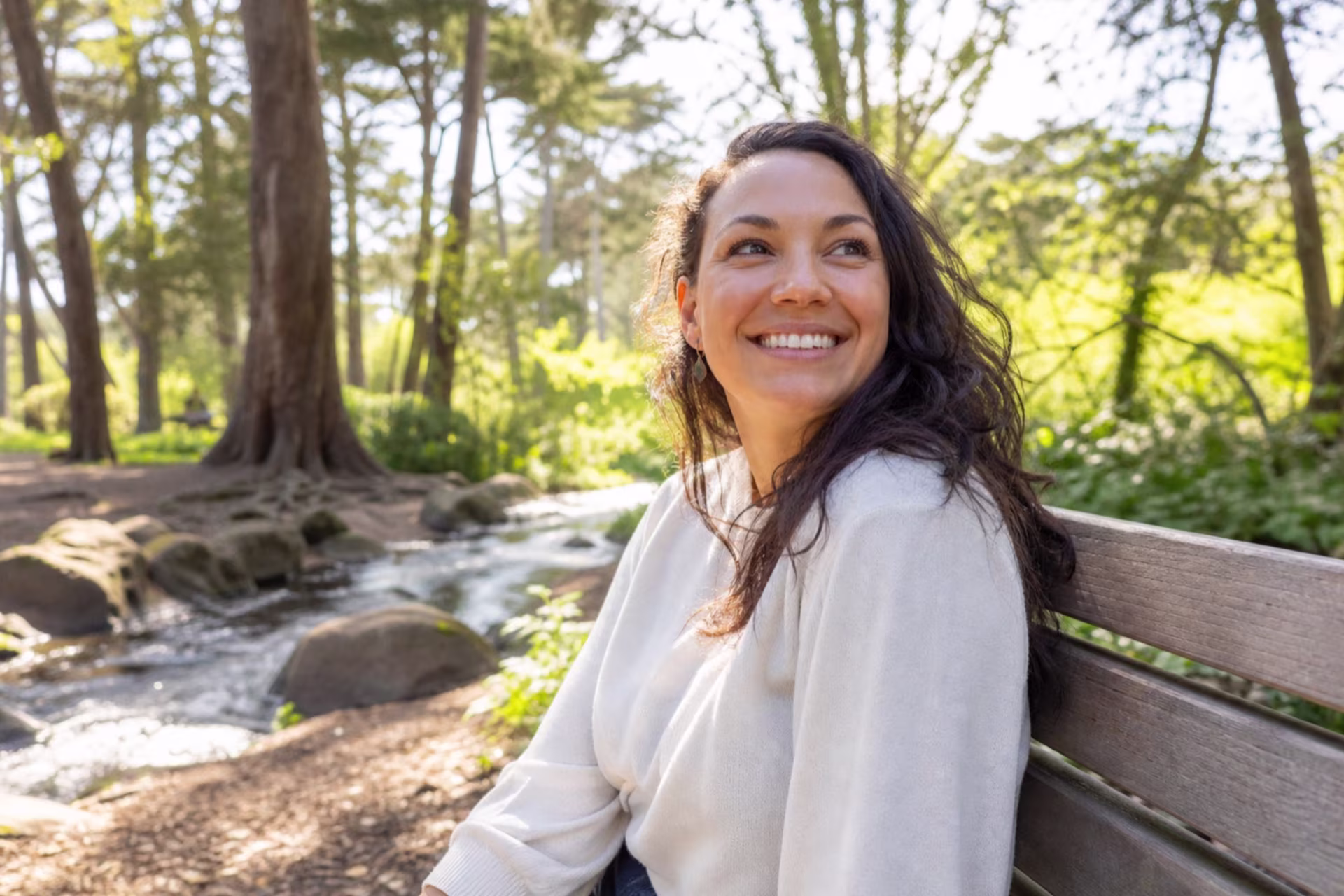 Feeling grounded and calm outdoors after EMDR trauma processing — peaceful recovery in San Francisco