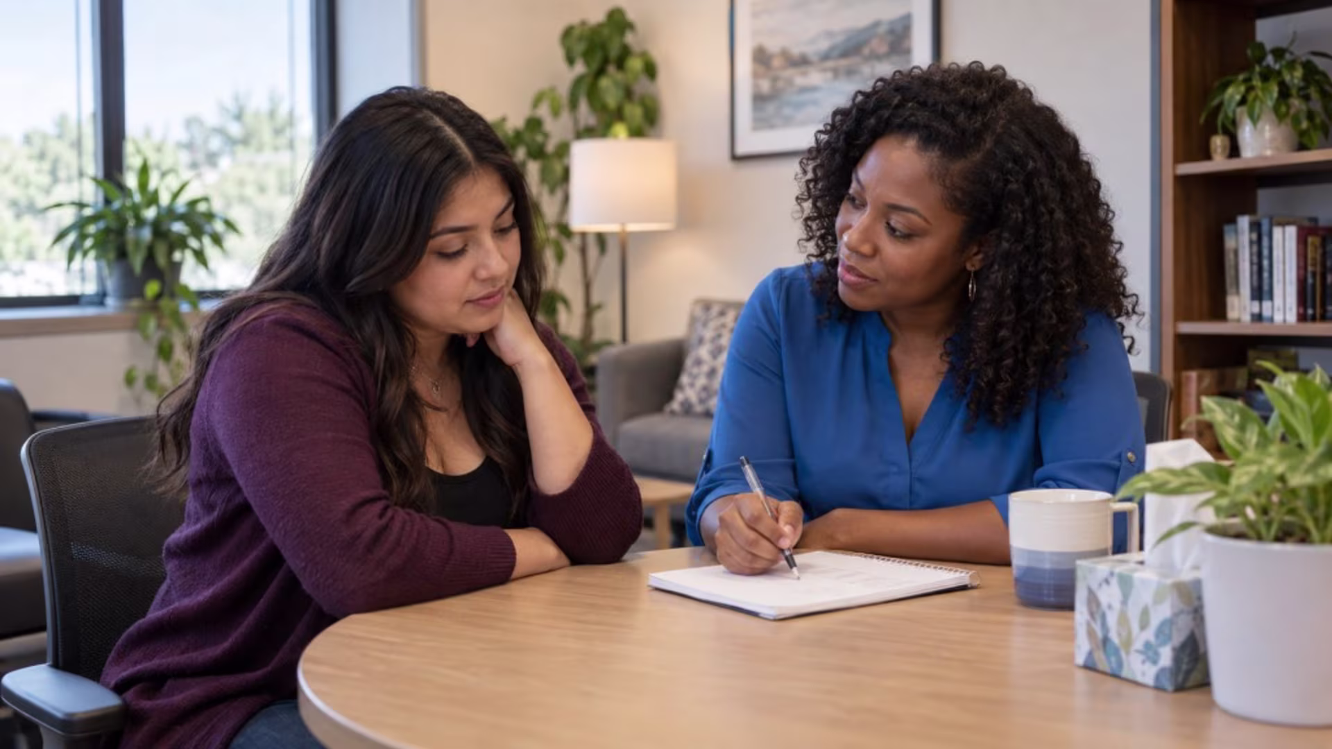 A person with curly hair has their mouth covered by another person's hands, one from above and one from below—recognizing signs of domestic violence is crucial.