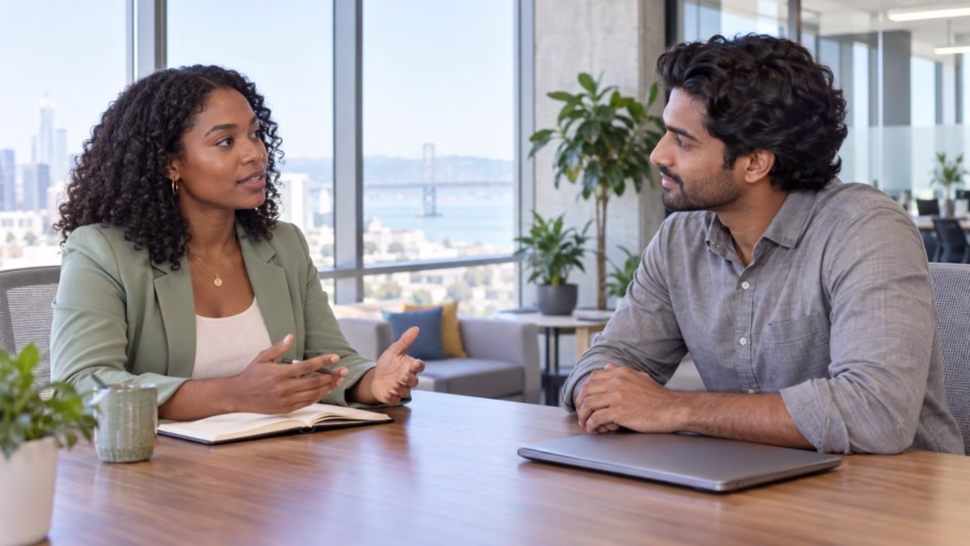 Protecting mental health while pursuing ambitious work goals in a one-on-one conversation