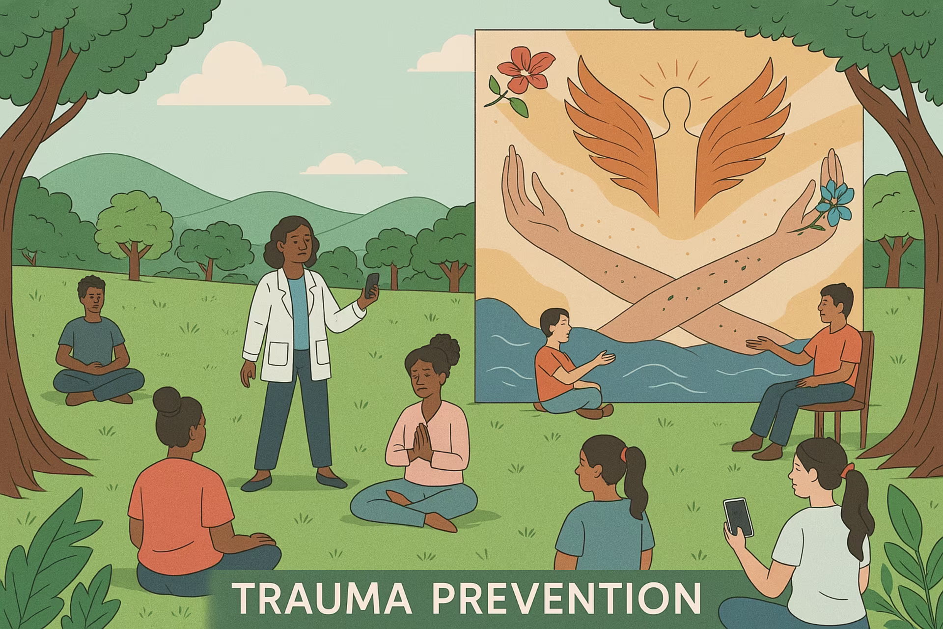 An illustration of resilience building against childhood trauma.